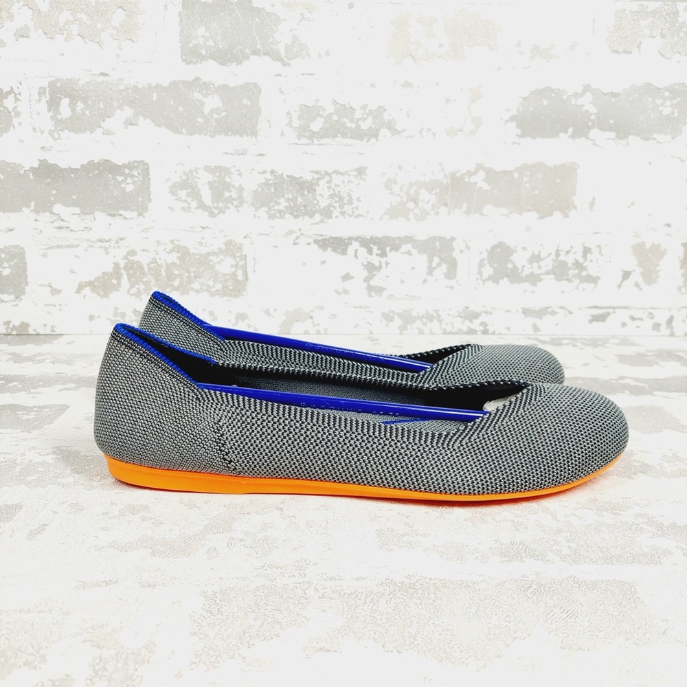 NEW Rothy's The Flat Grey Knit Round Toe Slip On Comfy Loafers C270 - Picture 3 of 8